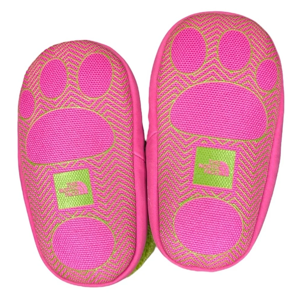 The North Face Infant NSE Fleece Booties Green Pink Size 4